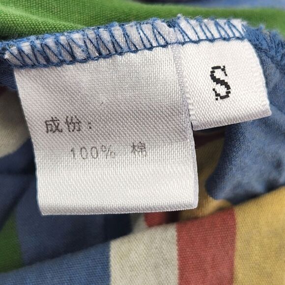 Midi Cargo Skirt Womens Small Multicolor Stripes Elastic Waist Kidcore Retro 90s - Picture 6 of 9